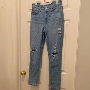 Levi's Sky Blue High Rise Ripped Jeans